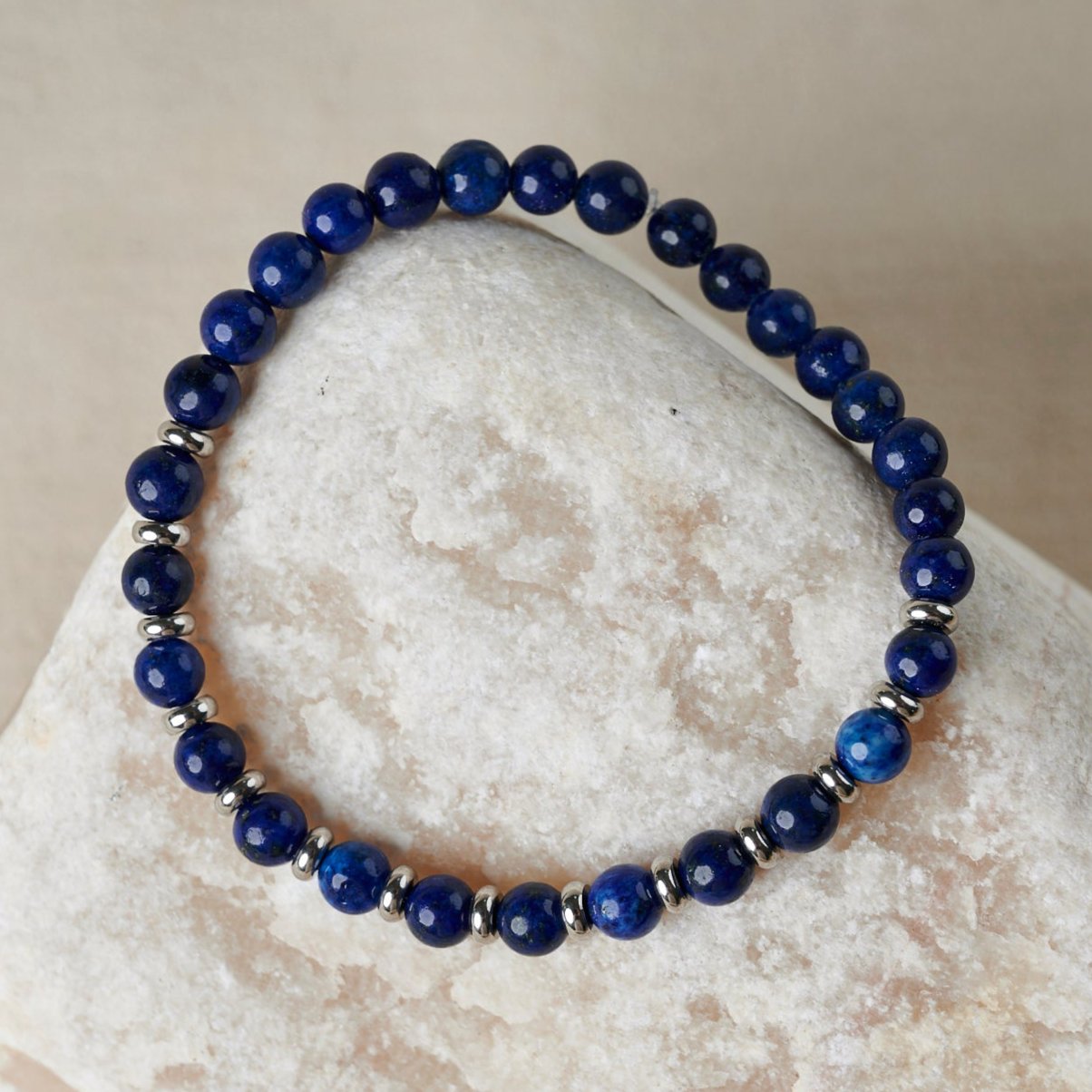 Blue Lapis Lazuli Beaded Bracelet