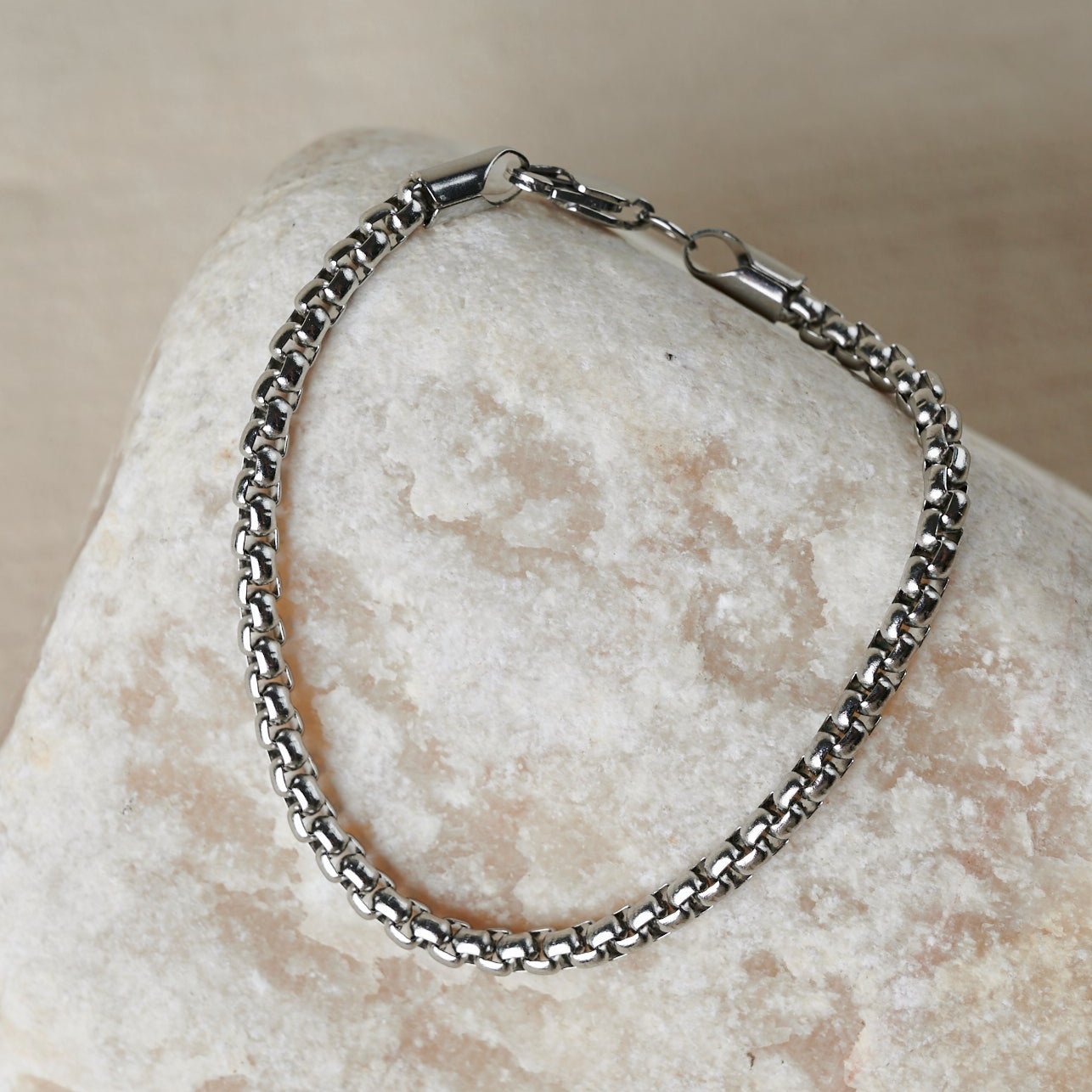 Box Chain Bracelet | Silver Plated