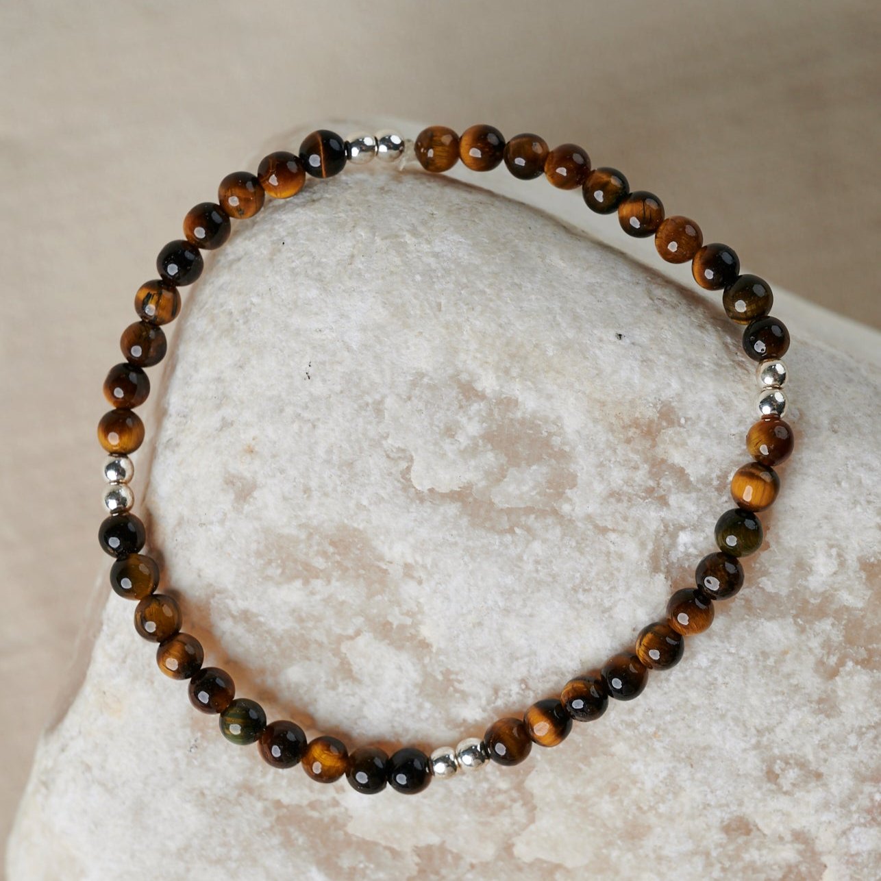 Brown Tiger Eye Beads Bracelet | 4mm