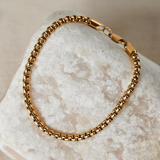 Box Chain Bracelet | 18k Gold Plated