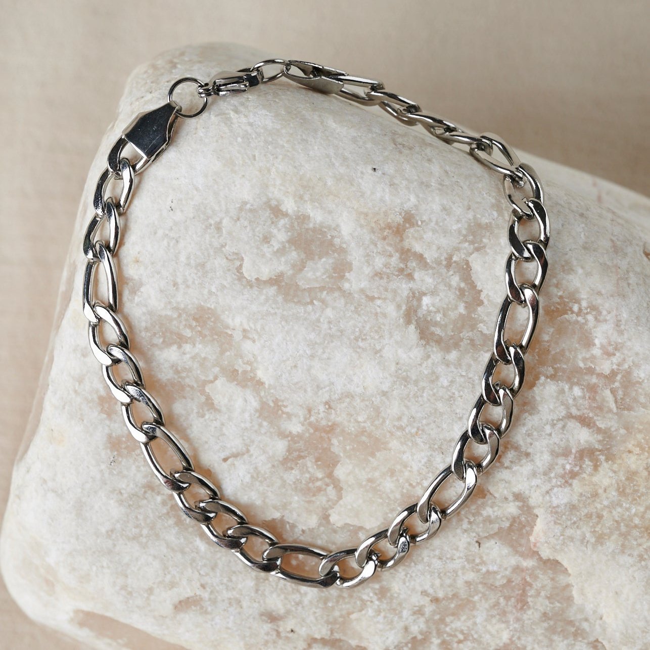 Figaro Chain Bracelet | Silver Plated