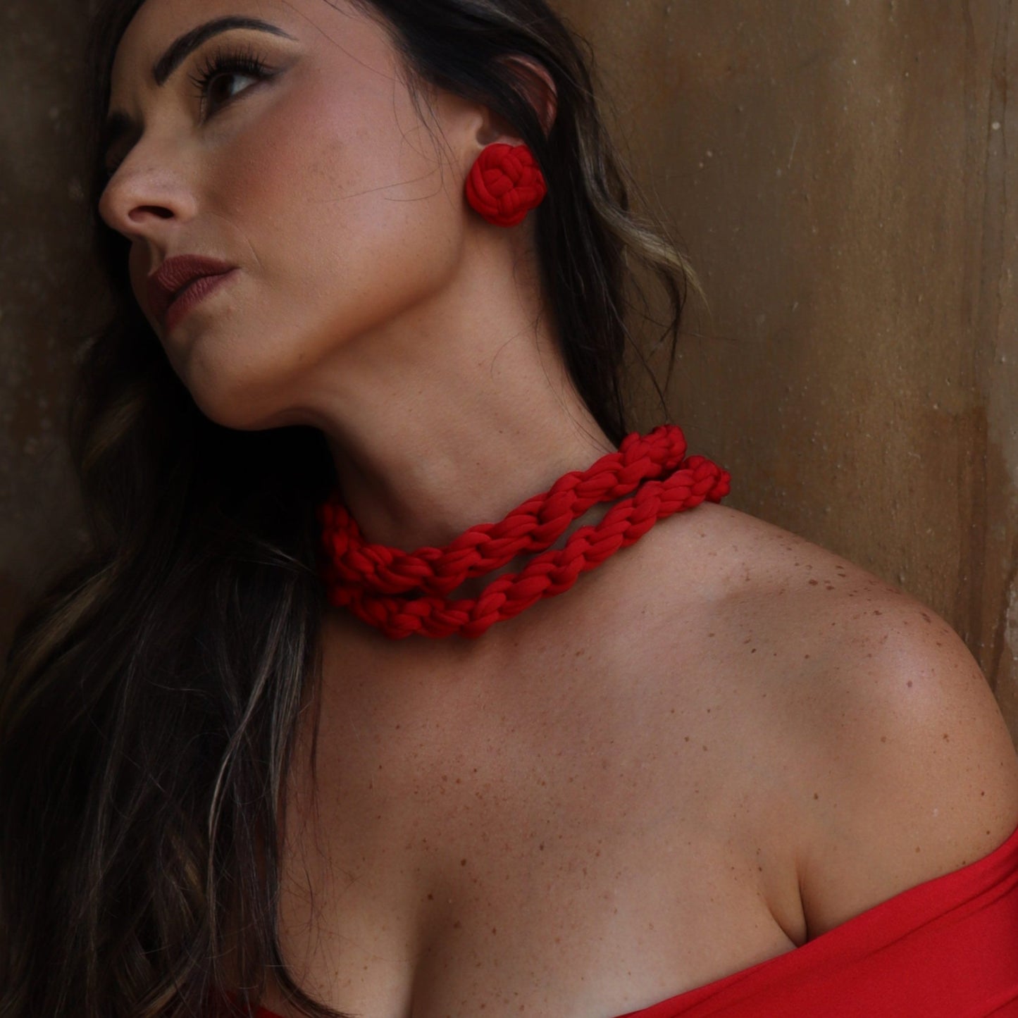 Margo Statement Necklace | Red