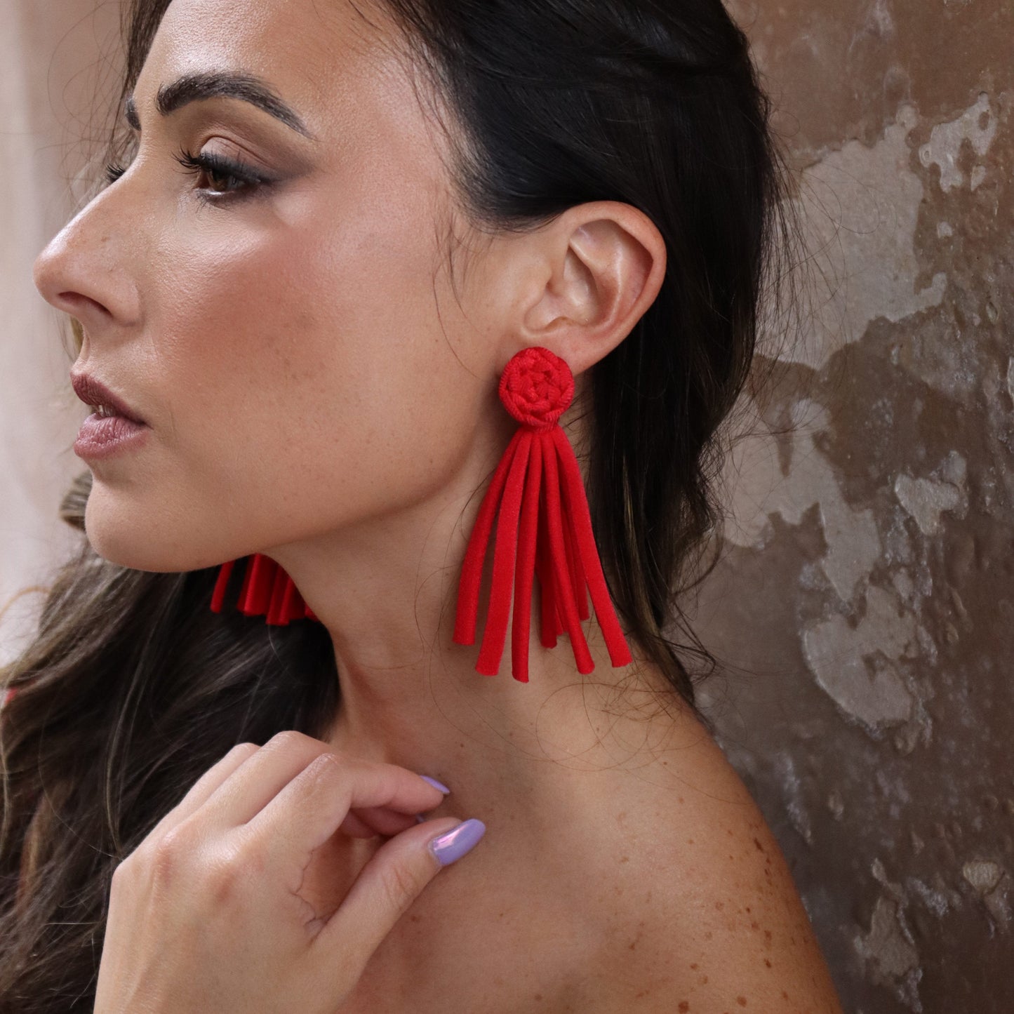 Candy Statement Earrings | Red