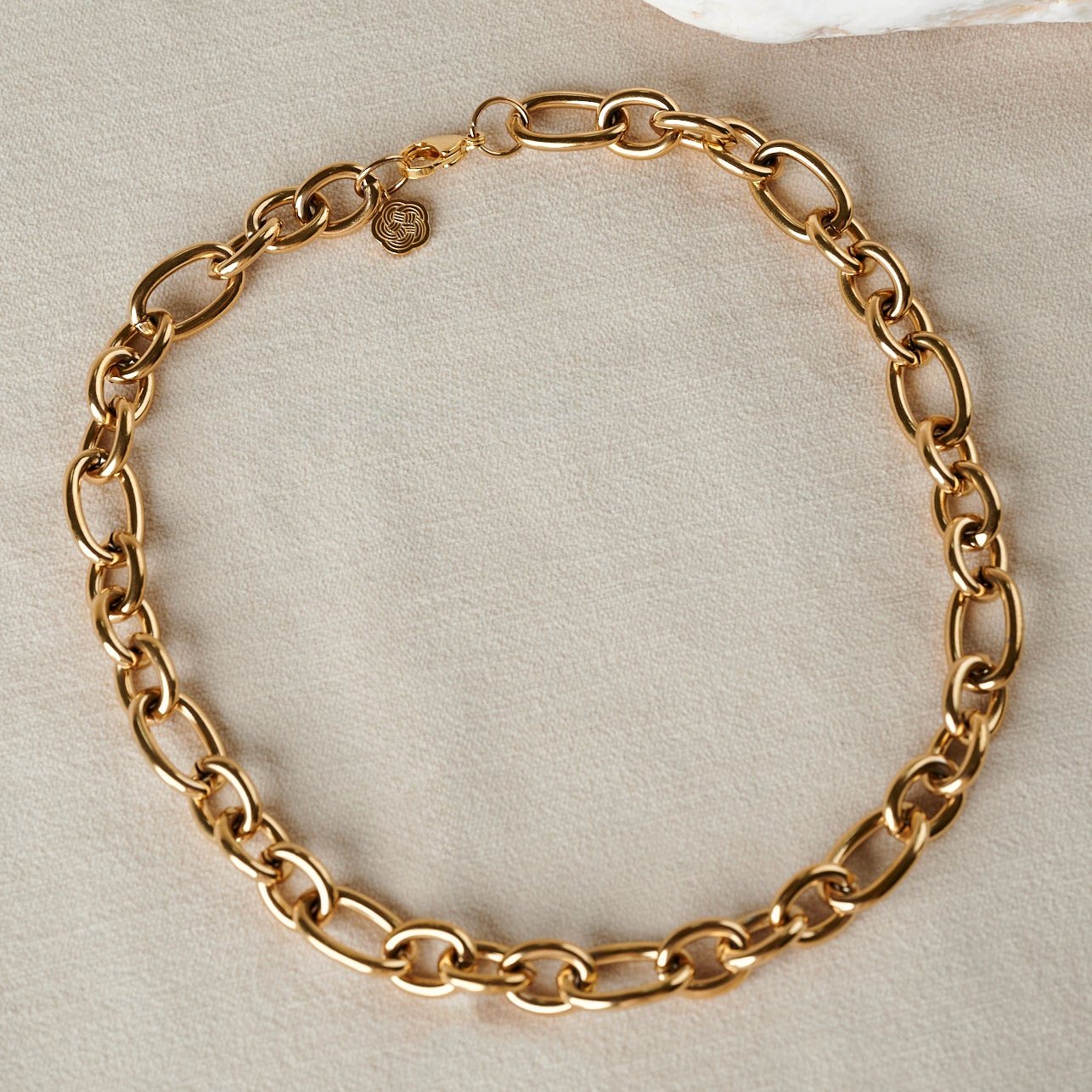 Oval Link Chain Necklace | Gold