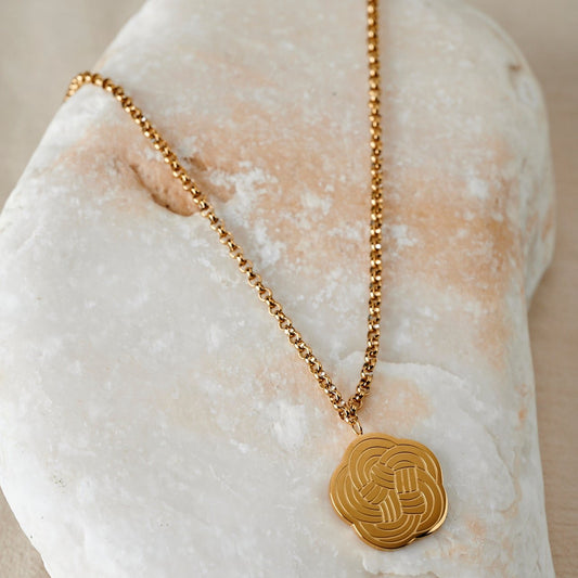 Majaca Signature Pendant Necklace | Gold Rolo Chain