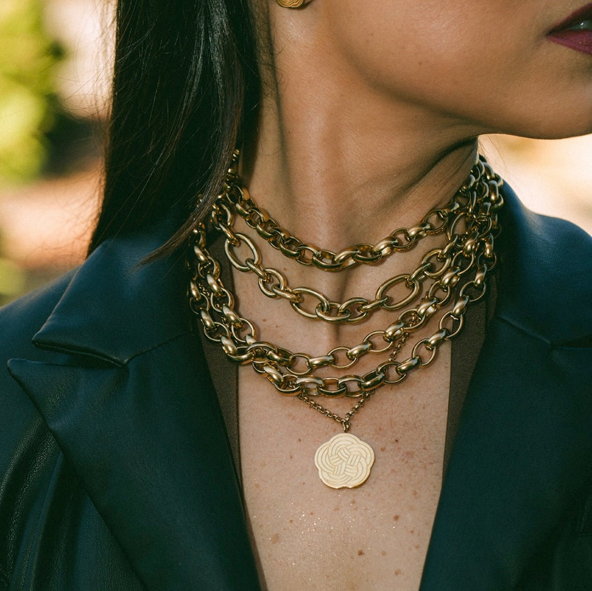 Rolo Chain Statement Necklace | Gold