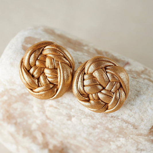 Majaca Woven Stud Earrings | Gold