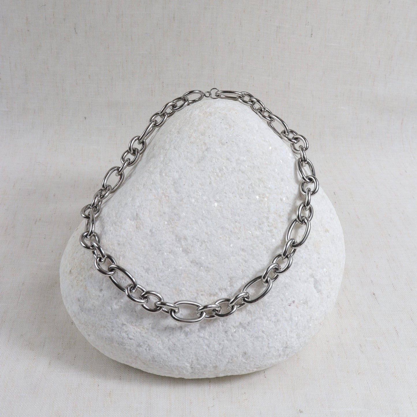 Oval Link Chain Necklace | Silver