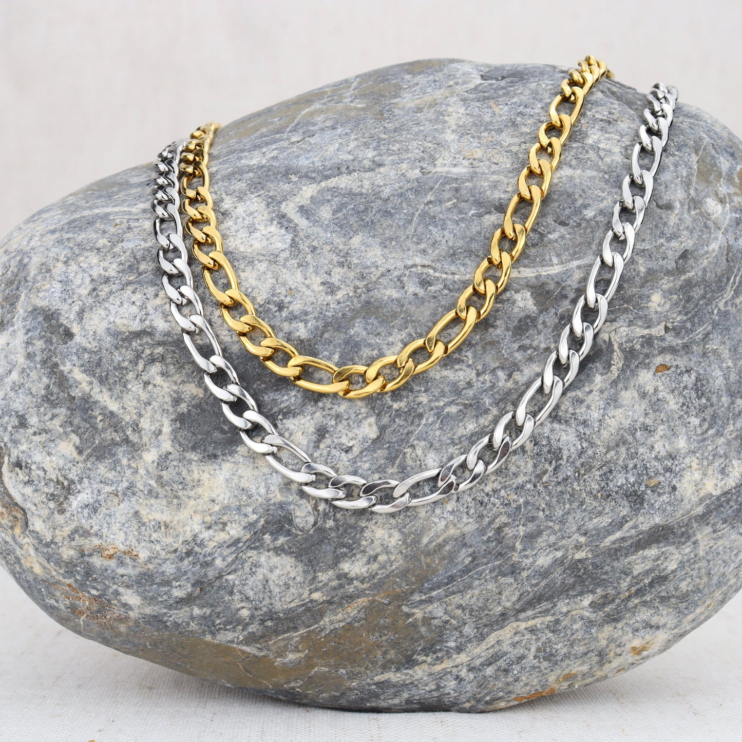 Figaro Chain Necklace | Silver Plated