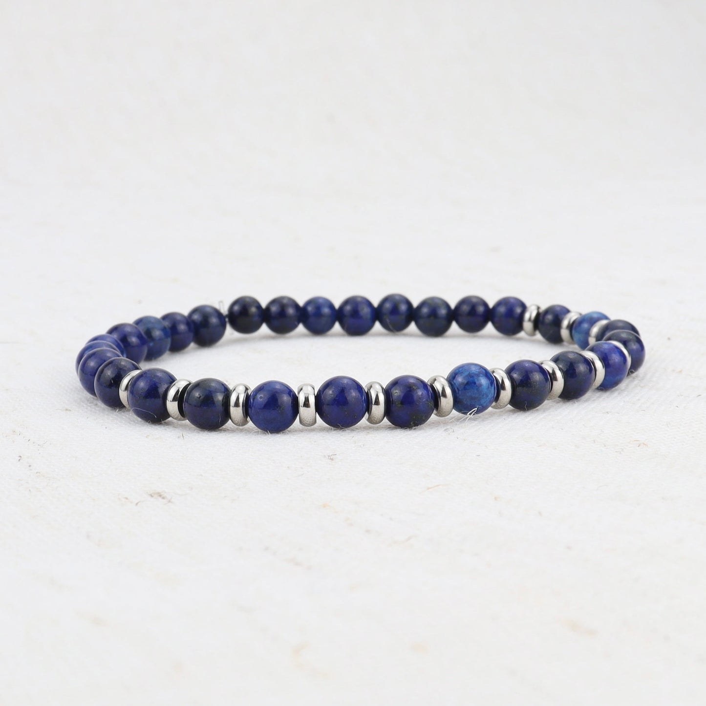 Blue Lapis Lazuli Beaded Bracelet