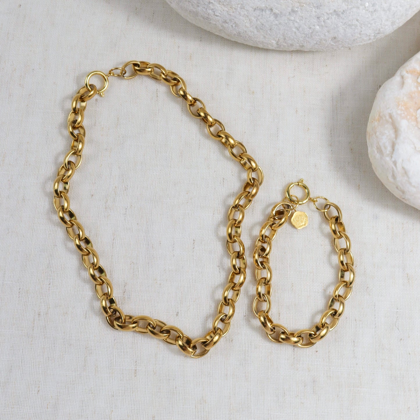 Rolo Chain Statement Necklace | Gold